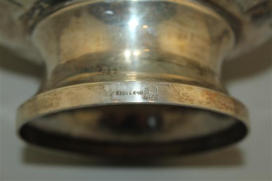 An early 20th century Chinese silver circular rose bowl, 10.5 oz.